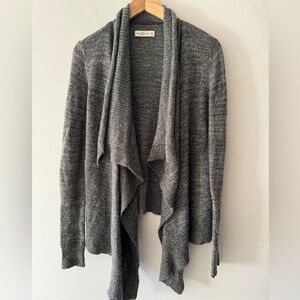 Abercrombie & Fitch‎ Gray Draped Waterfall Open Cardigan - Wool Blend
